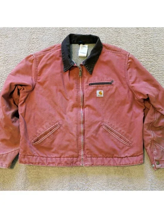 Carhartt Detroit Jacket Women’s XL Vintage Y2K Rose Salmon Pink WJ097 VRS - Picture 3 of 14